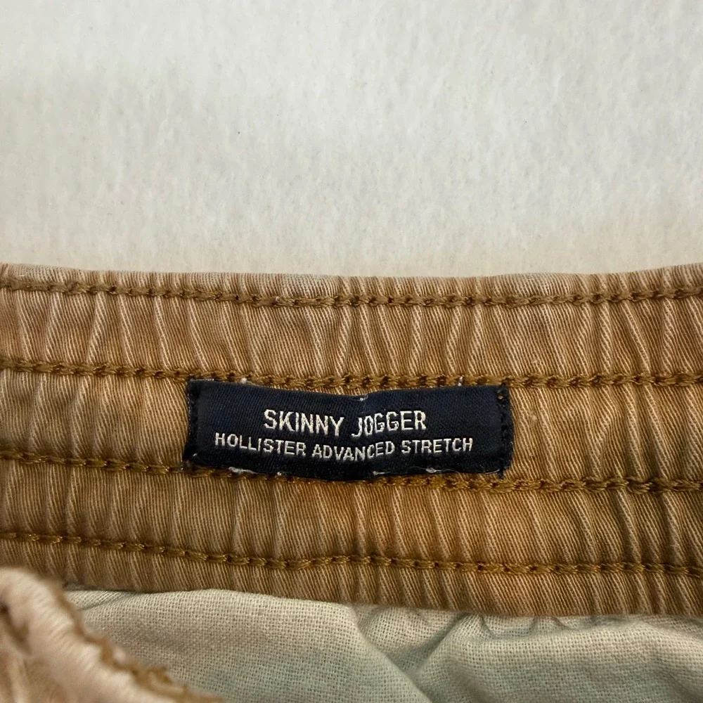 Hollister Skinny Tapered Jogger Elastic Drawstring Mens‎ Medium Brown